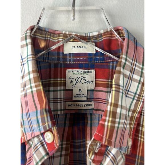 NWT J Crew Plaid Slim Secret Wash Cotton Poplin Shirt Size Small Preppy Academia - Picture 7 of 12